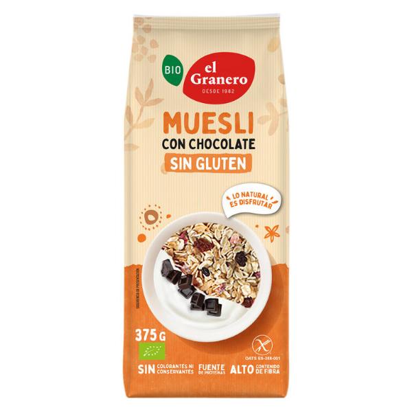 MUESLI AVENA CHOCO SIN GLUTEN BIO 375G (GRANERO)