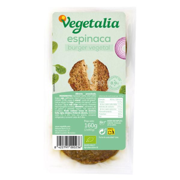 VEGEBURGER ESPINACAS Y TOFU BIO 160 GR (VEGETALIA)