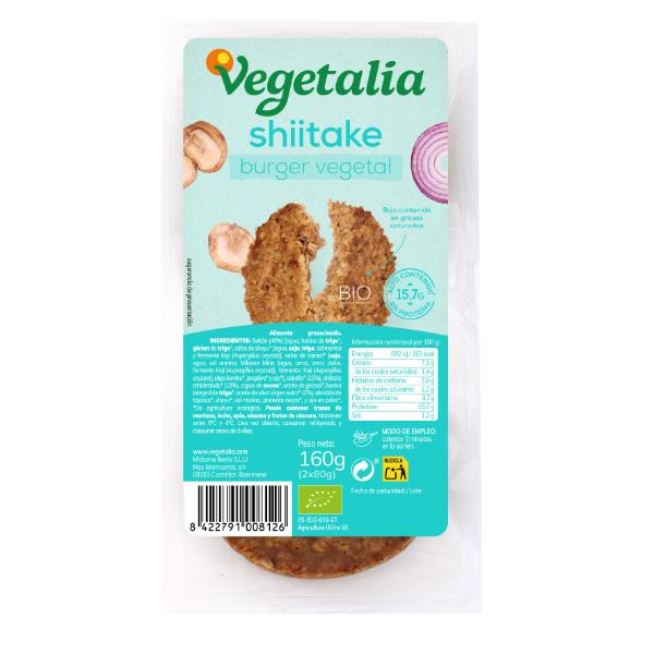 VEGEBURGER SEITAN Y SHITAKE BIO 160GR (VEGETALIA)