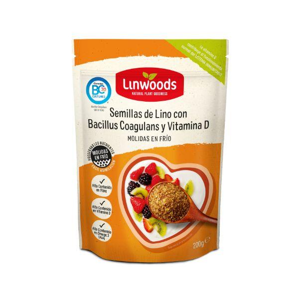 SEMILLAS LINO MOLIDAS Y PROBIOTICO Y VITAMINA D 200GR (LINWOODS)