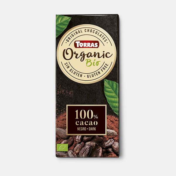 CHOCOLATE BIO NEGRO 100% CACAO 100G (TORRAS)