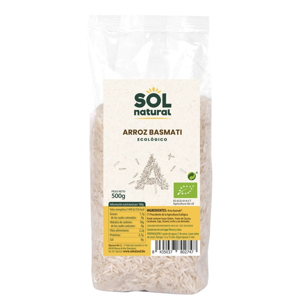 ARROZ BASMATI BLANCO BIO 500 GR. (SOL)
