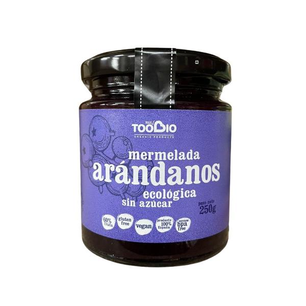 MERMELADA EXTRA 60% ARANDANO BIO SIN AZUCAR NI AGAVE NI GLUTEN 250GR (TOO BIO)