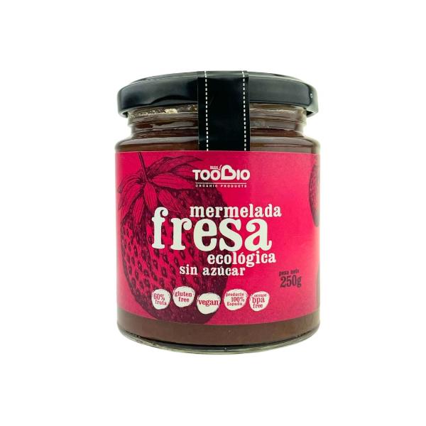 MERMELADA EXTRA 60% FRESA BIO SIN AZUCAR NI AGAVE NI GLUTEN 250GR (TOO BIO)