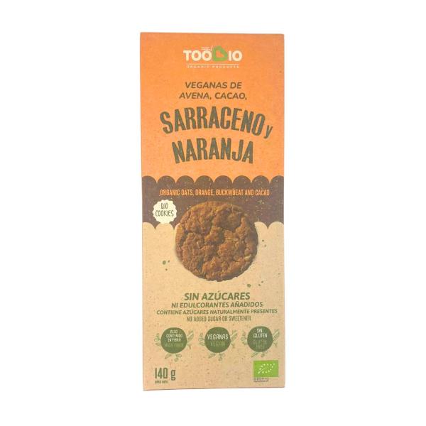 COOKIES SARRACENO NARANJA CACAO VEGANAS BIO 140G (TOO BIO)