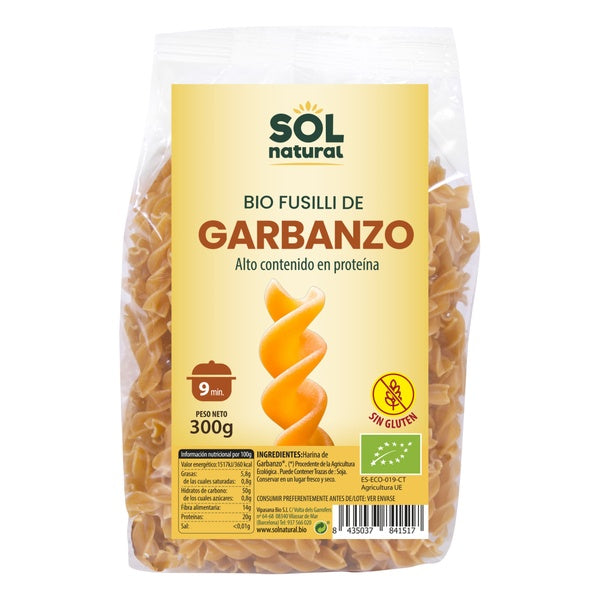 ESPIRALES GARBANZO.S/GL.BIO 300G (SOL)