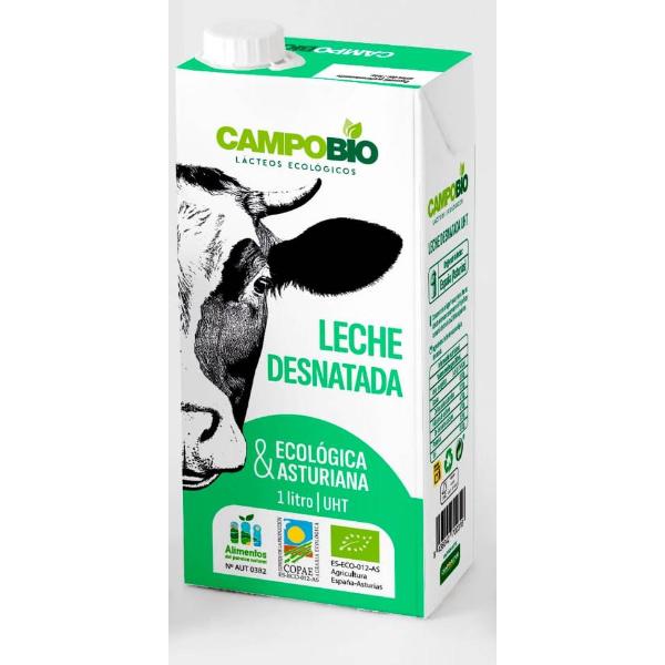 LECHE VACA DESNATADA BIO 1L UHT ASTURIAS (CAMPOBIO)