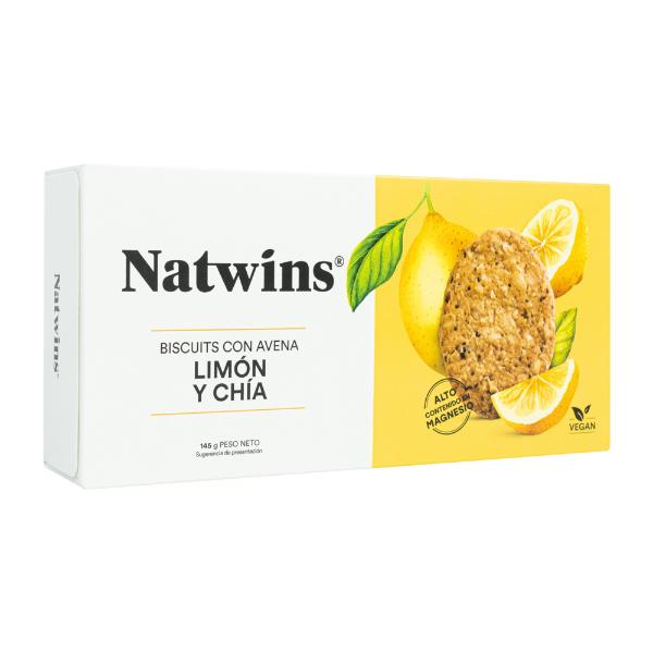 GALLETA AVENA INTEGRAL LIMON Y CHIA 145G (NATWINS)