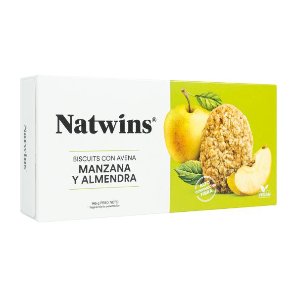 GALLETA AVENA INTEGRAL MANZANA Y ALMENDRA 145G (NATWINS)