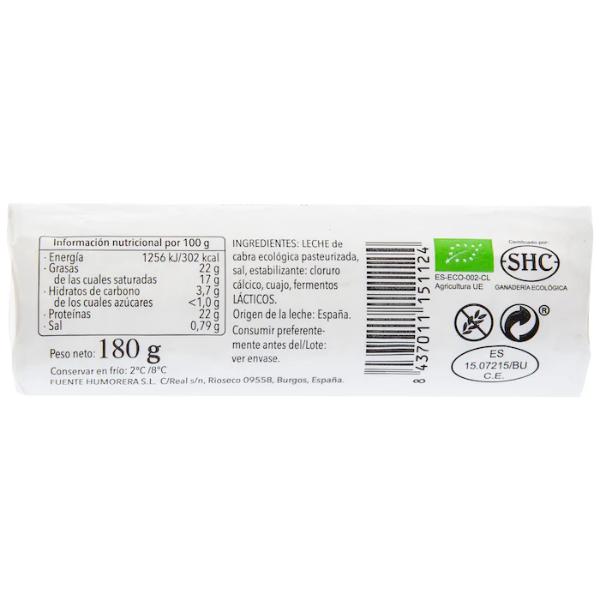 QUESO CABRA BIO RULO 180GR BLACK LABEL (SANTA GADEA)