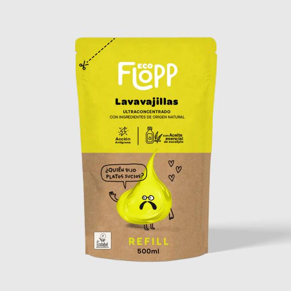 LAVAVAJILLAS A MANO ECO ULTRA CONCENTRADO 500ML REFILL (FLOPP)