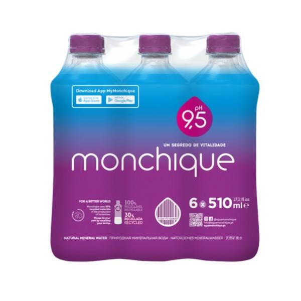 AGUA MINERAL ALCALINA pH 9,5 PACK 6x510ML (MONCHIQUE)