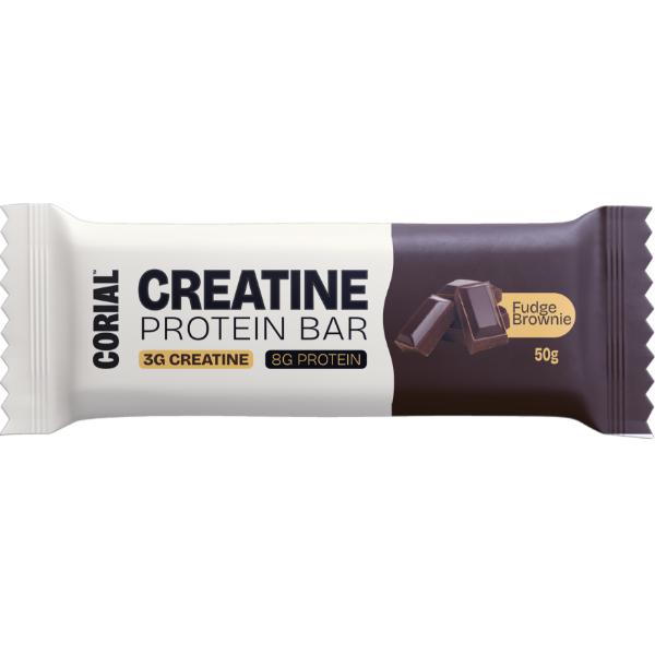 BARRITA PROTEINA Y CREATINA FUDGE BROWNIE 50GR (CORIAL)