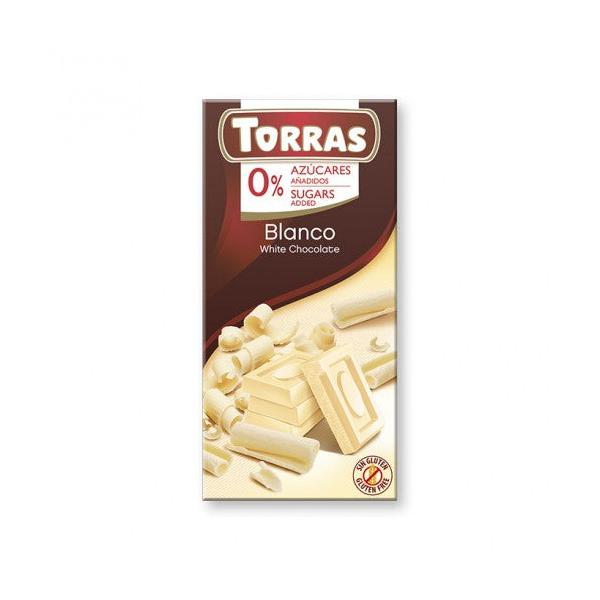 CHOCOLATE BLANCO SIN AZUCAR 75G (TORRAS)
