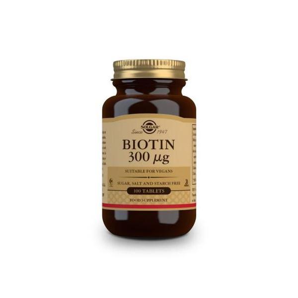 BIOTINA 300 MCG 100 COMPRIMIDOS (SOLGAR)