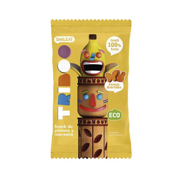 SNACK DE PLATANO Y MANZANA BIO 25G TRIBOO (SMILEAT)