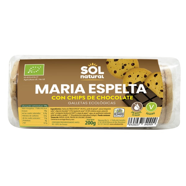 GALLETAS MARIA ESP. CHIPS CHOCO BIO. 200G