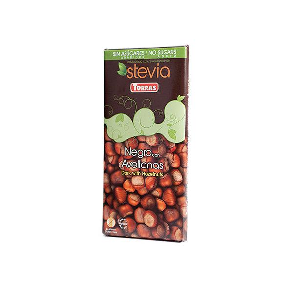 CHOCOLATE NEGRO AVELLANA STEVIA 125G (TORRAS)