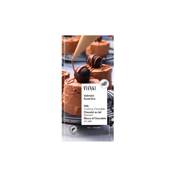 CHOCOLATE COBERTURA CON LECHE BIO 200GR (VIVANI)