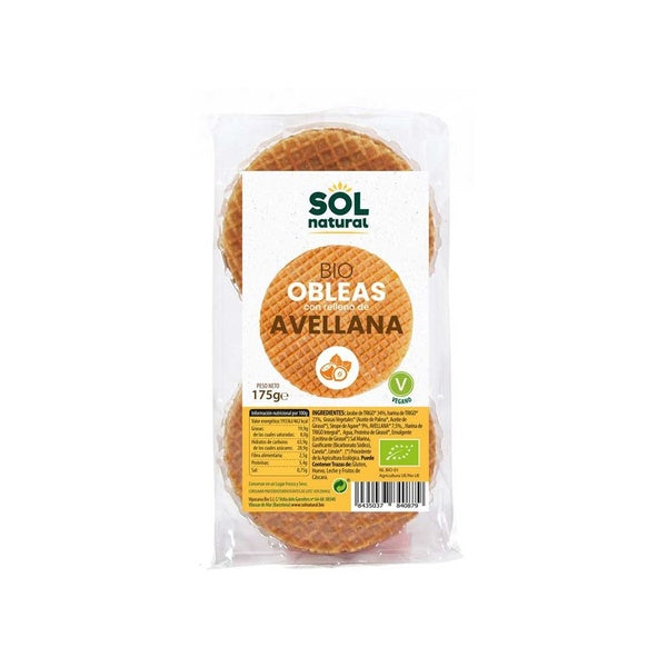 OBLEA WAFELS AVELLANA BIO. 175GR. (SOL)