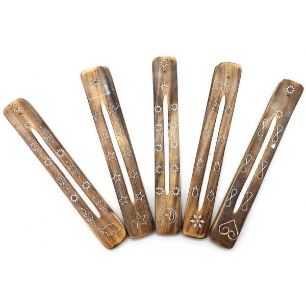 INCENSARIO MADERA LABRADA CORAZON