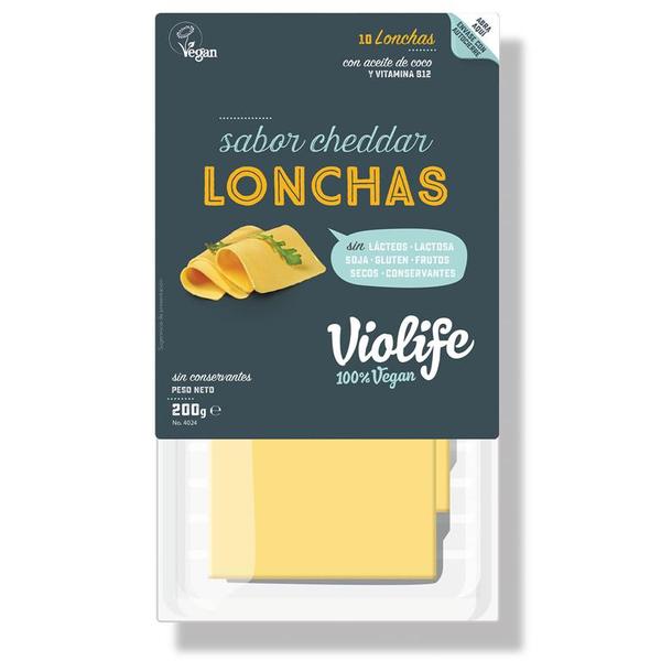 LONCHAS VEGANAS SABOR CHEDDAR 200GR (VIOLIFE)