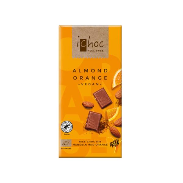 CHOCOLATE VEGANO ALMENDRA NARANJA BIO 80GR (ICHOC)