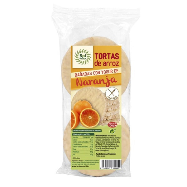 TORTITAS ARROZ YOGUR NARANJA BIO 100G (SOL)