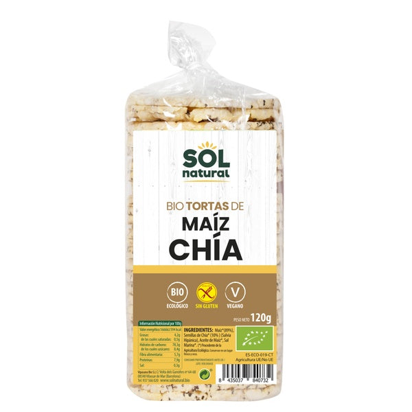 TORTAS MAIZ CON CHIA BIO S/GL 120GR (SOL)