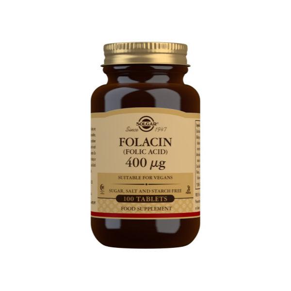 FOLACIN (ACIDO FOLICO) 400 MCG 100 COMPRIMIDOS (SOLGAR)