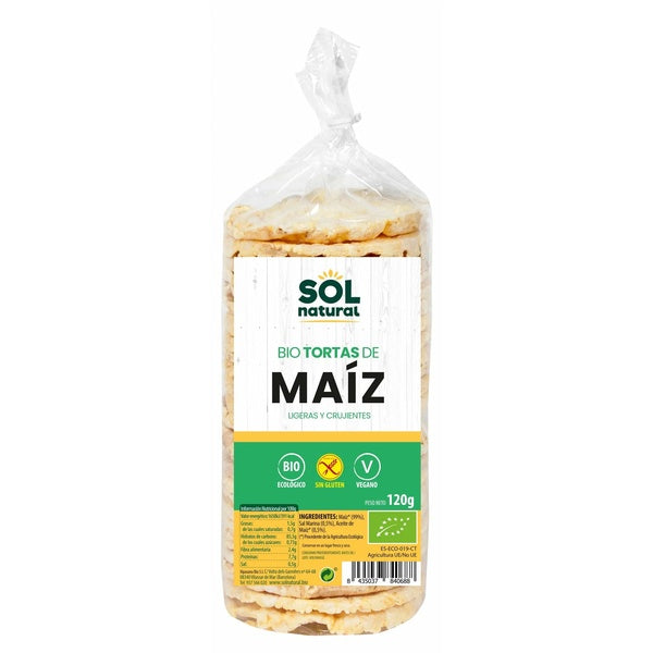 TORTITAS MAIZ CON SAL SIN GLUTEN BIO 120G (SOL)