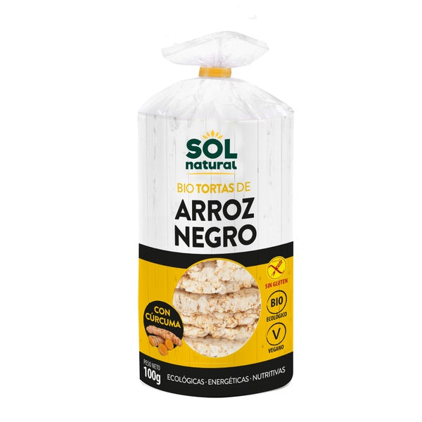 TORTITAS ARROZ NEGRO CURCUMA BIO 100G (SOL)