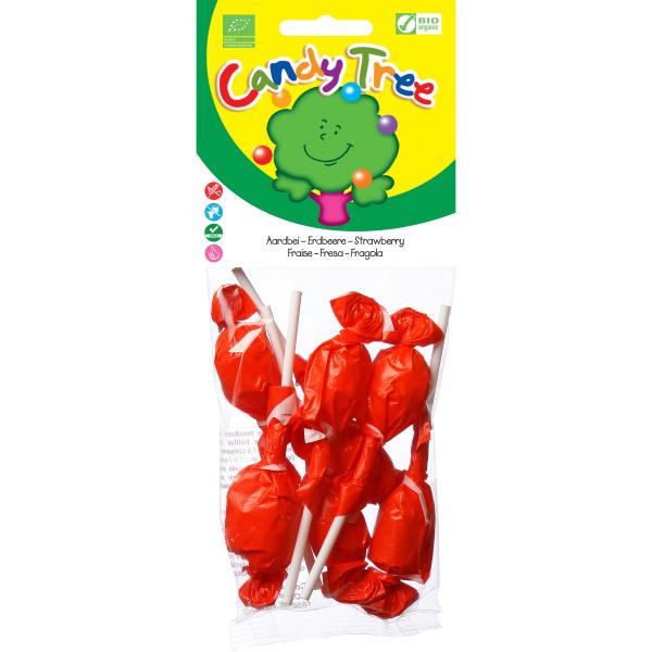 PIRULETAS BOLA DE FRESA 7 UDS BIO 70GR (CANDY TREE)