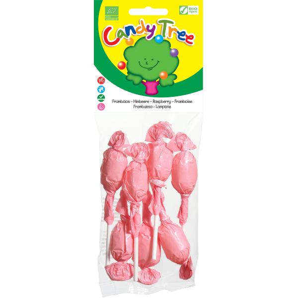 PIRULETAS BOLA DE FRAMBUESA 7 UDS BIO 70GR (CANDY TREE)