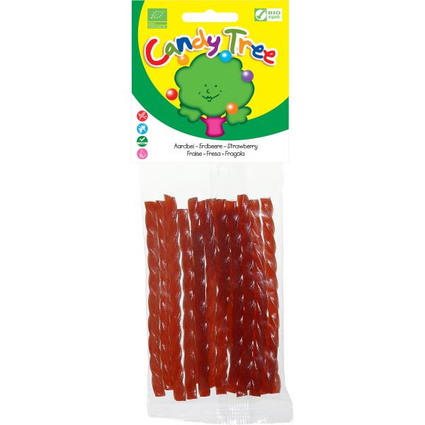 TRENZAS REGALIZ FRESA BIO 75GR (CANDY TREE)