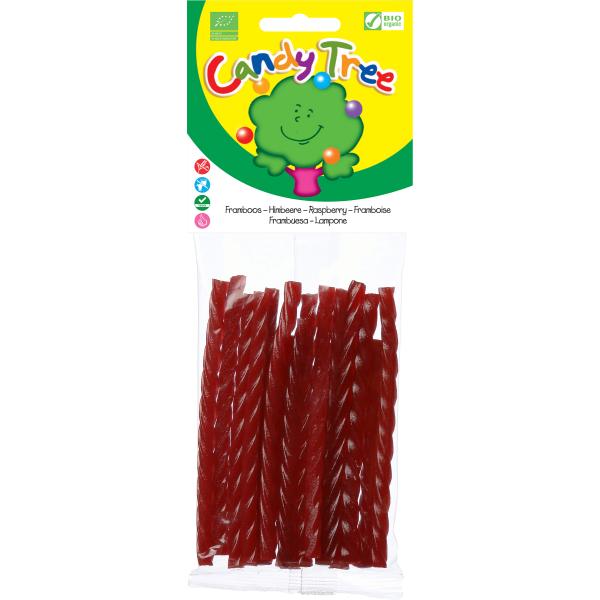 TRENZAS REGALIZ FRAMBUESA BIO 75GR (CANDY TREE)