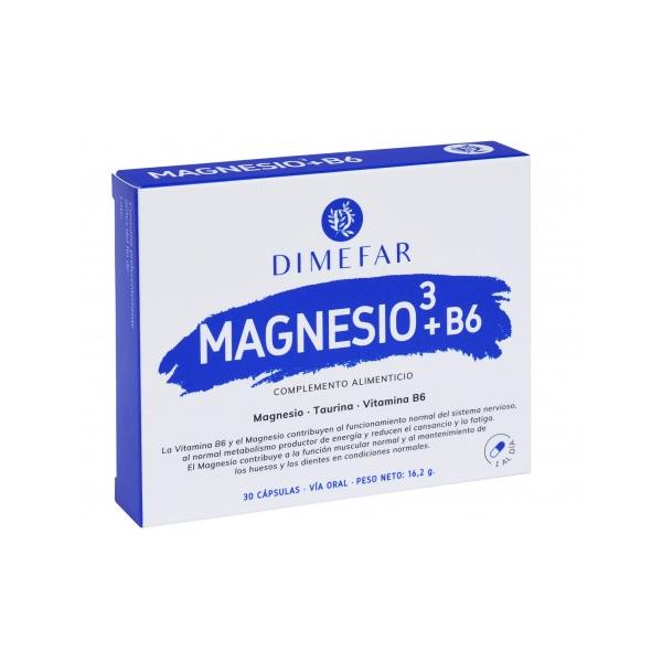 MAGNESIO + VITAMINA B6 CON TAURINA 30 CAPSULAS (DIMEFAR)