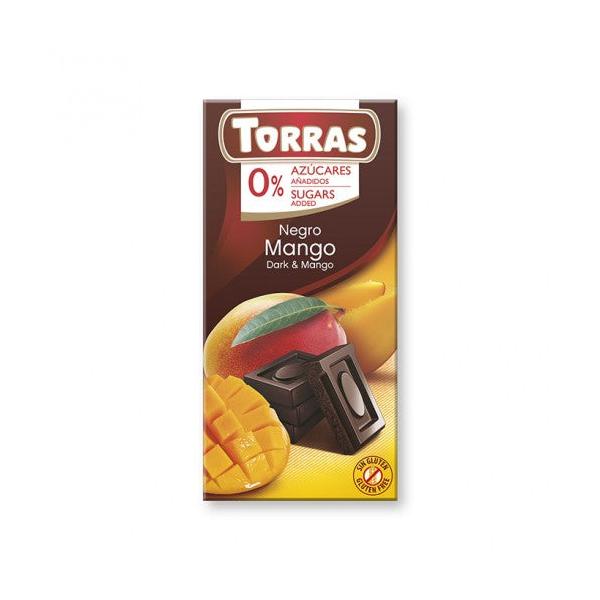CHOCOLATE NEGRO MANGO SIN AZUCAR 75G (TORRAS)