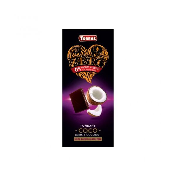 CHOCOLATE ZERO AZUCAR NEGRO COCO 125G (TORRAS)