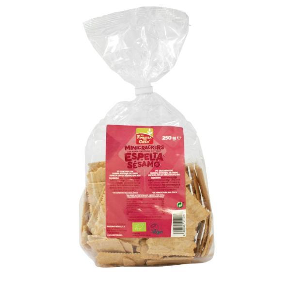 MINI CRACKERS ESPELTA Y SESAMO 250G (FINESTRA)