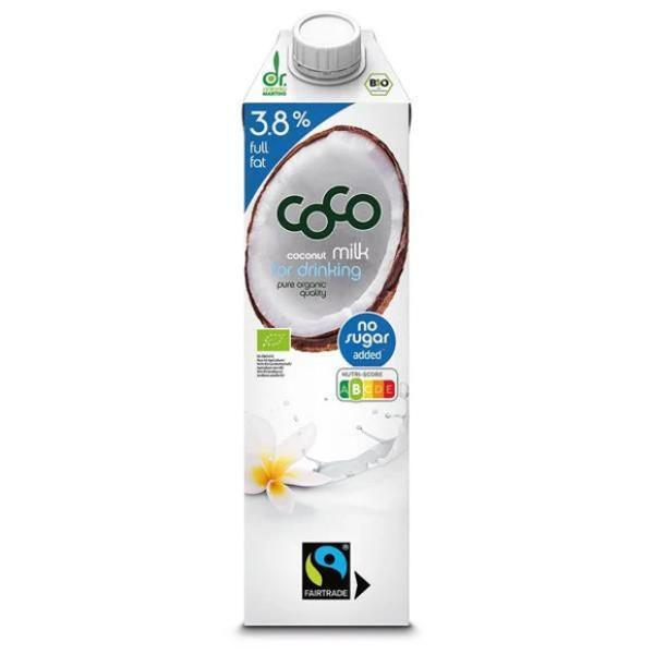 LECHE COCO 3,8% MATERIA GRASA BIO 1LT (MARTINS)