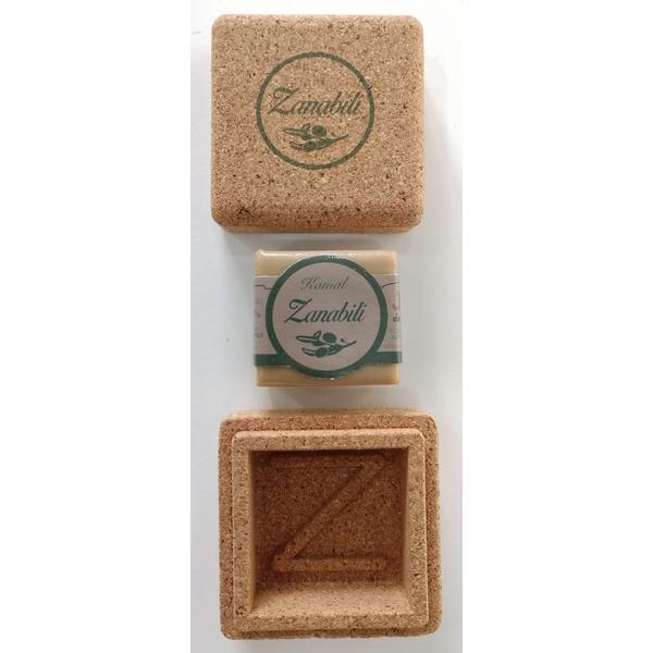 CAJA CORCHO CON JABON ALEPO ARTESANO 20% 50g (ZANABILI)