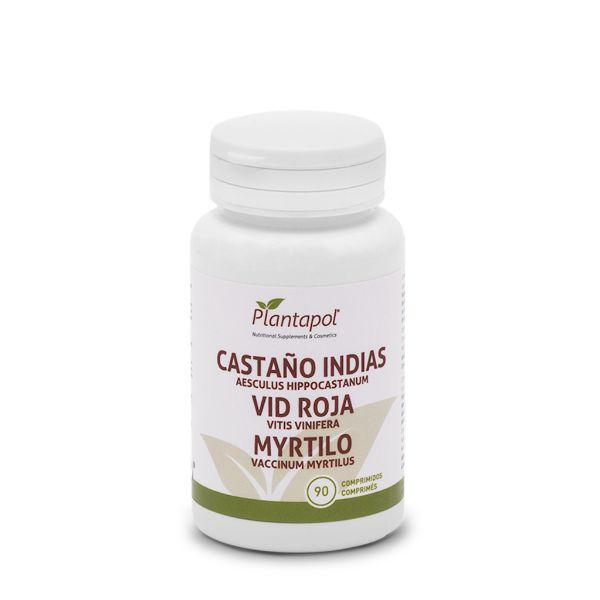 CASTAÑO INDIAS VID ROJA Y MYRTILO 90 CAPSULAS 600MG (PLANTAPOL)