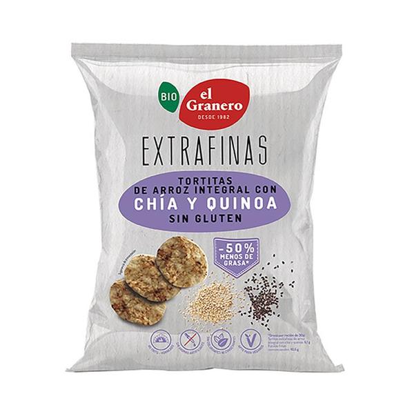 TORTITAS EXTRAFINAS ARROZ INTEGRAL,CHIA,QUINOA BIO 60G (GRANERO)