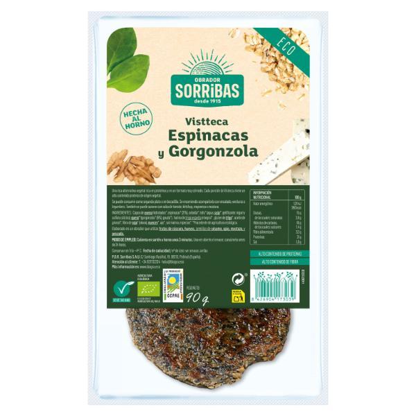 VISTTECA DE ESPINACAS Y GONGOZOLA BIO 90GR (SORRIBAS)