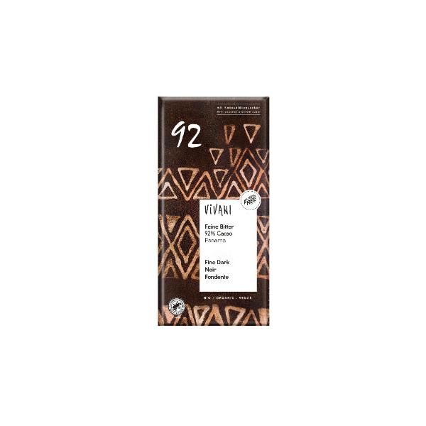 CHOCOLATE NEGRO 92% CON AZUCAR COCO BIO 80G (VIVANI)