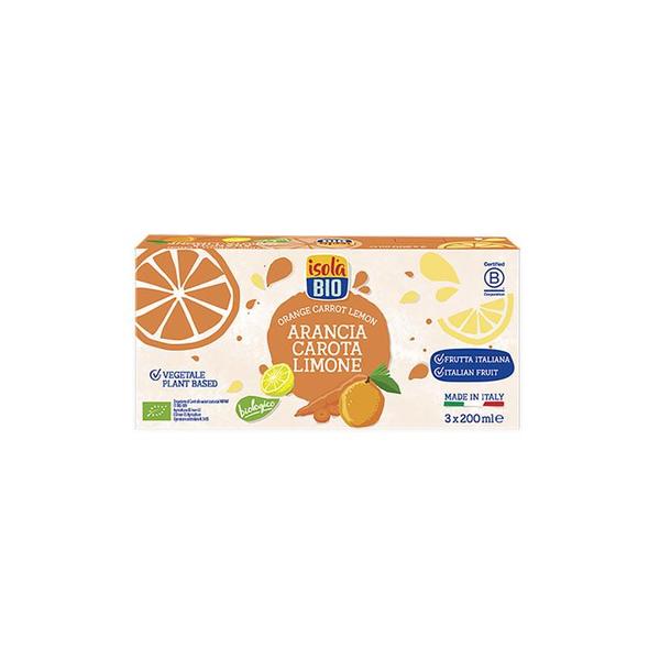 ZUMO NARANJA ZANAHORIA Y LIMON BIO 3x200ml (ISOLA)