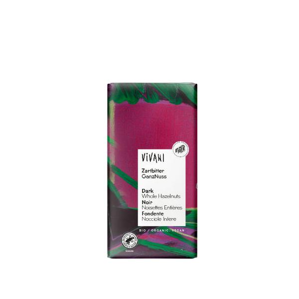 CHOCOLATE NEGRO AVELLANA ENTERA BIO 100G (VIVANI)
