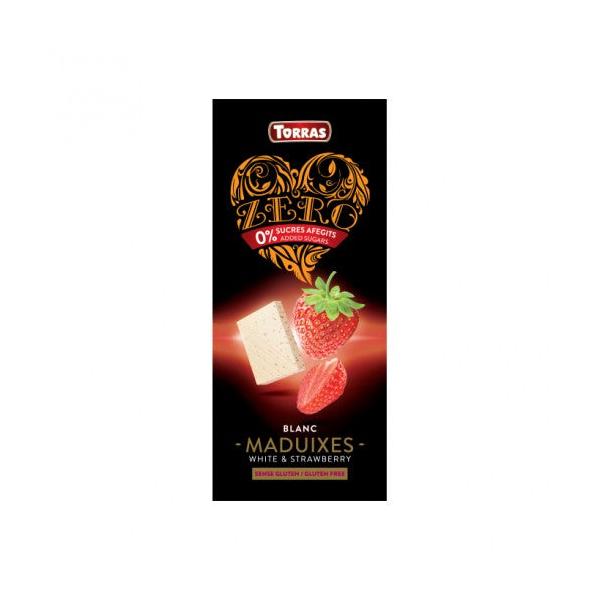CHOCOLATE ZERO AZUCAR BLANCO FRESAS 125G (TORRAS)
