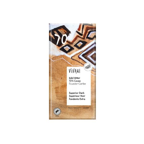 CHOCOLATE NEGRO 70% BIO 100GR (VIVANI)